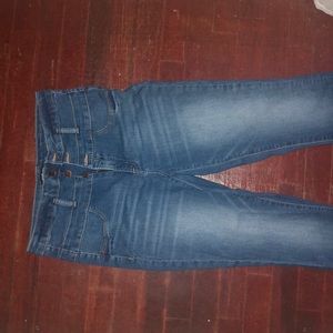 High waisted dark washed jeans